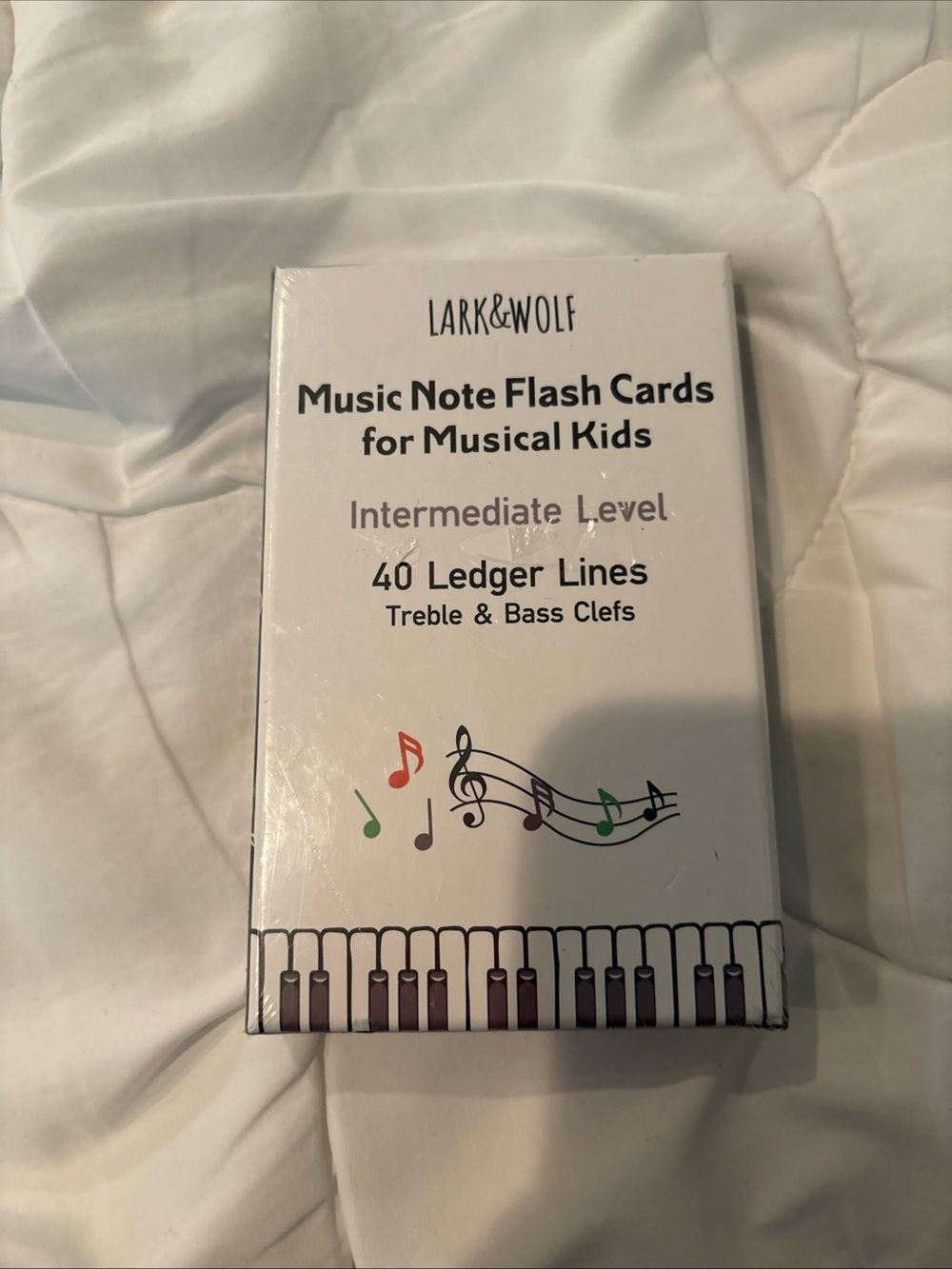 White Music Note Flash Cards for Kids - Intermediate